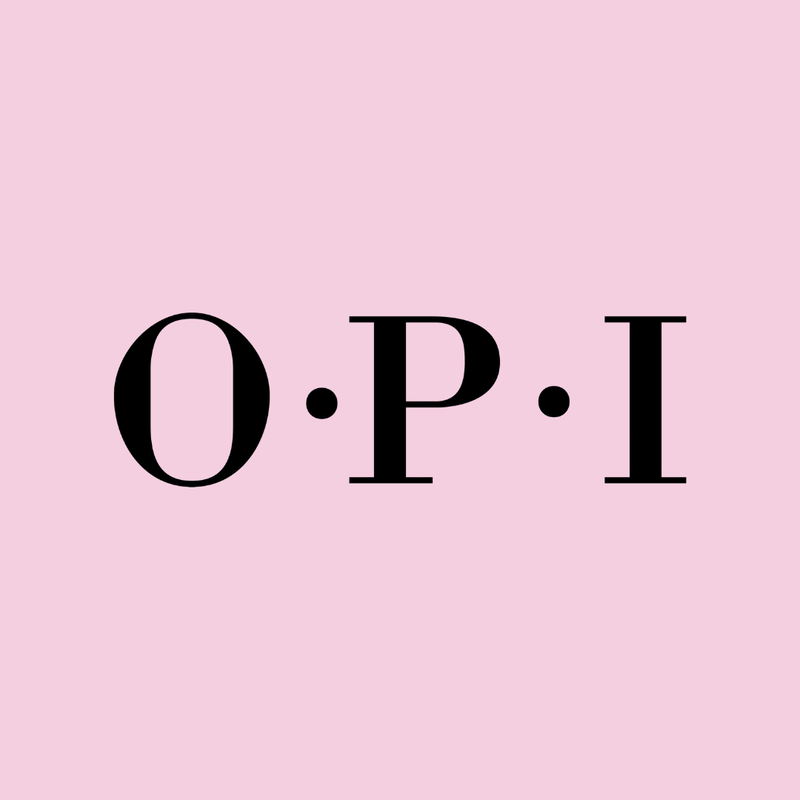 "OPI Los Angeles" Logo. Black on Baby Pink. Link to External Site.